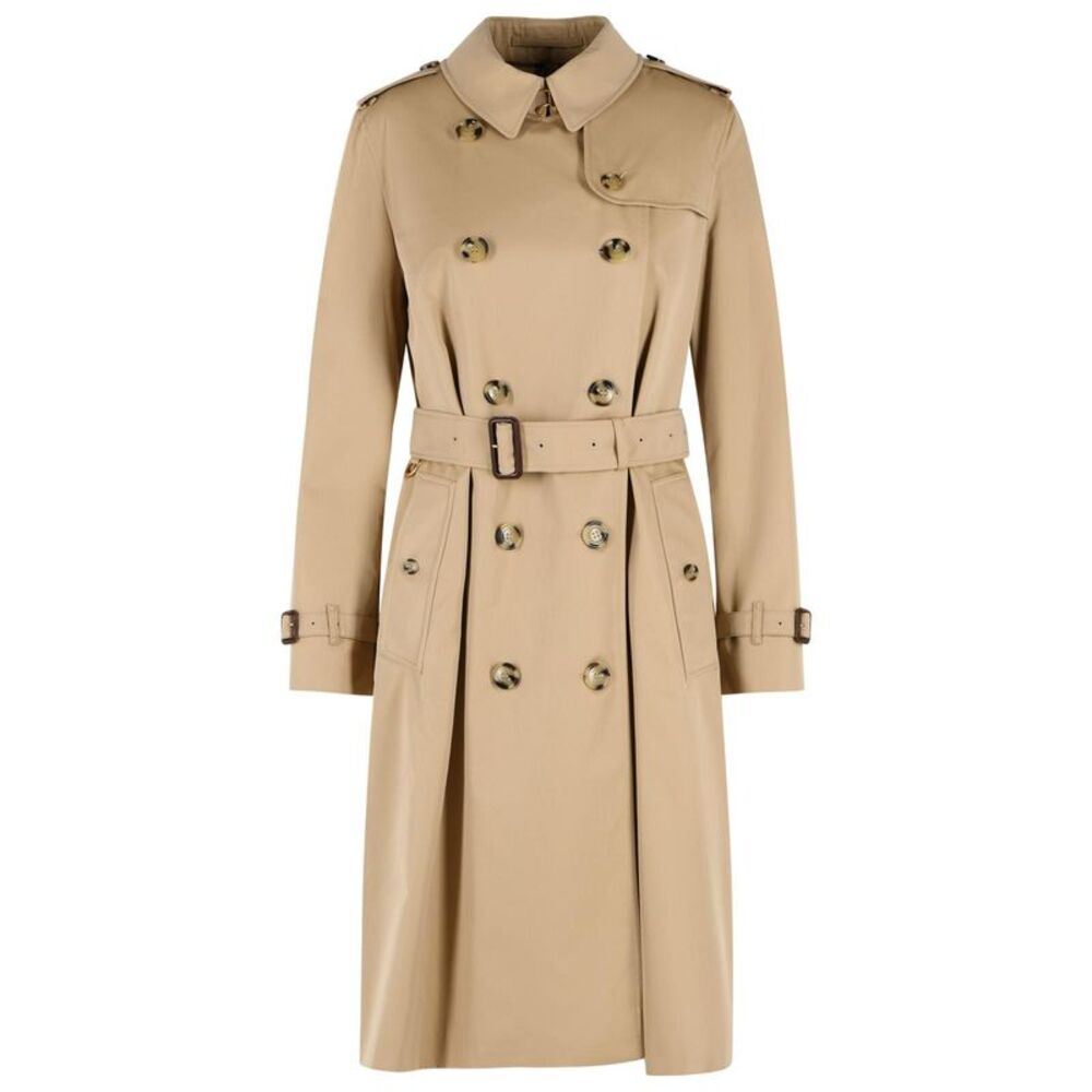 Burberry Long 'Kensington' Beige Cotton Trench Coat Women